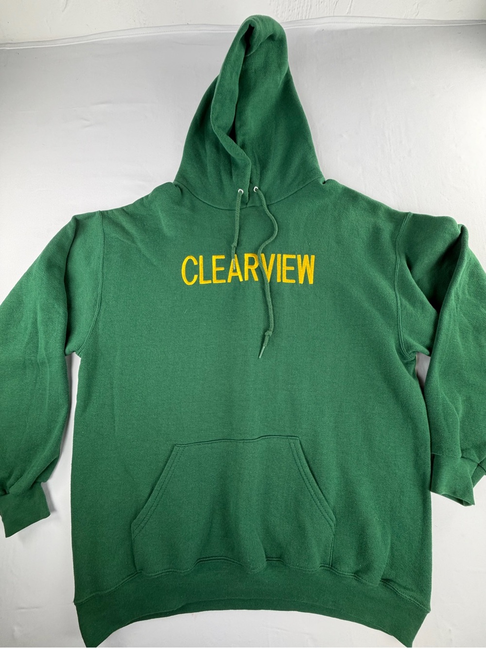 Vintage Clearview Green Pullover Heavyweight Hoodie athletic wear Large